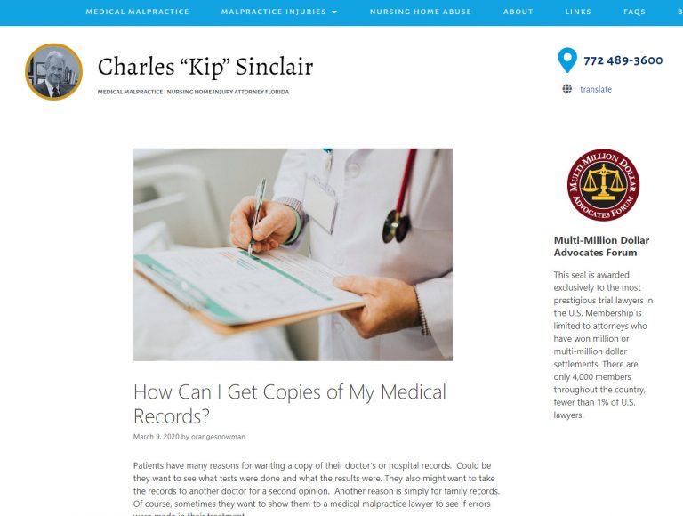 Medical malpractice local seo blog updates
