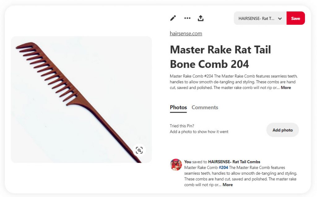 rat tail combs in pinterest